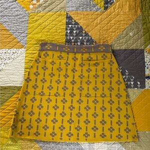 NWT Anthropologie Gray and Yellow A-Line Skirt